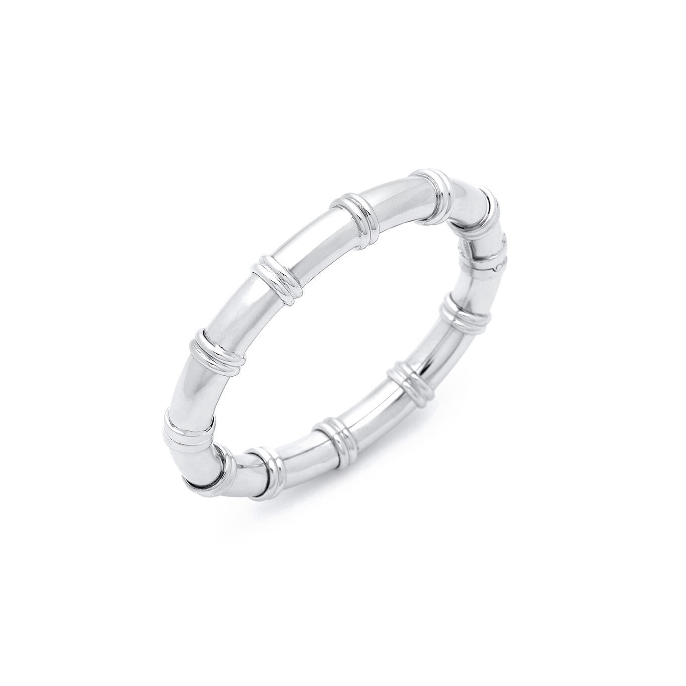 Bracciale sottile in argento, stile bamboo