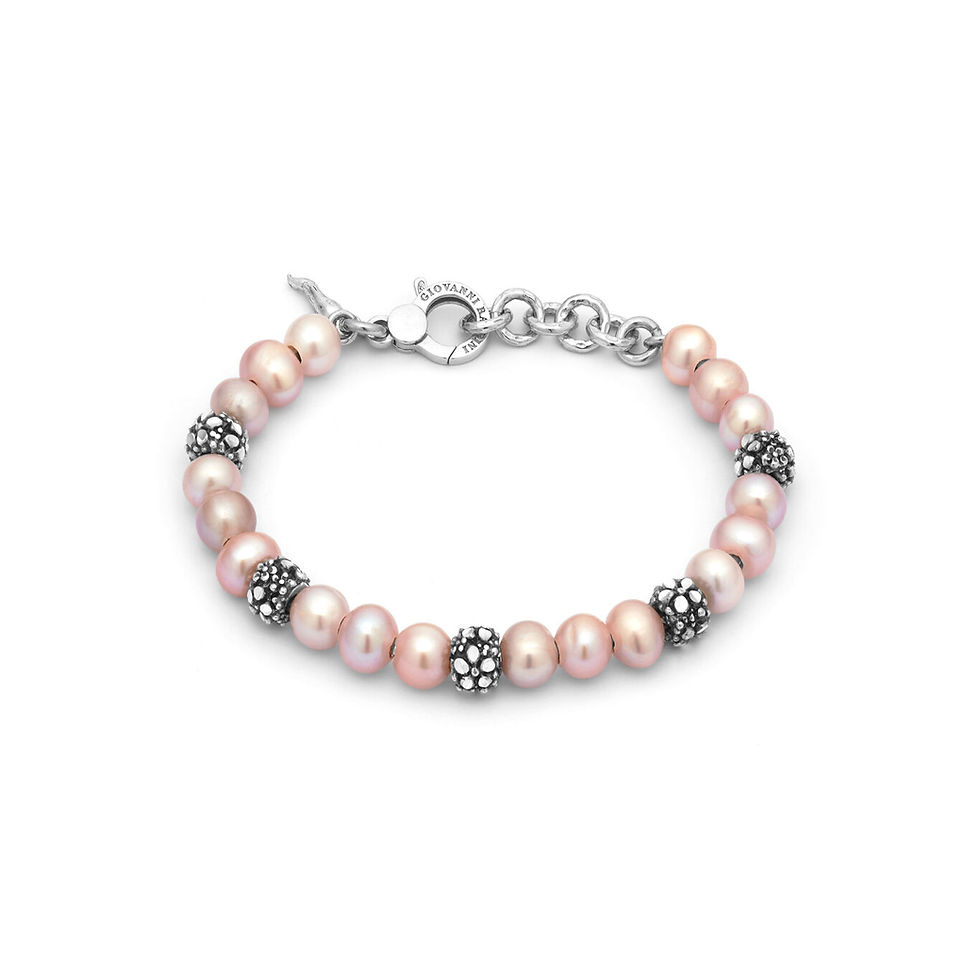 Braccialetto perle rosa e argento, Antica Gioielleria