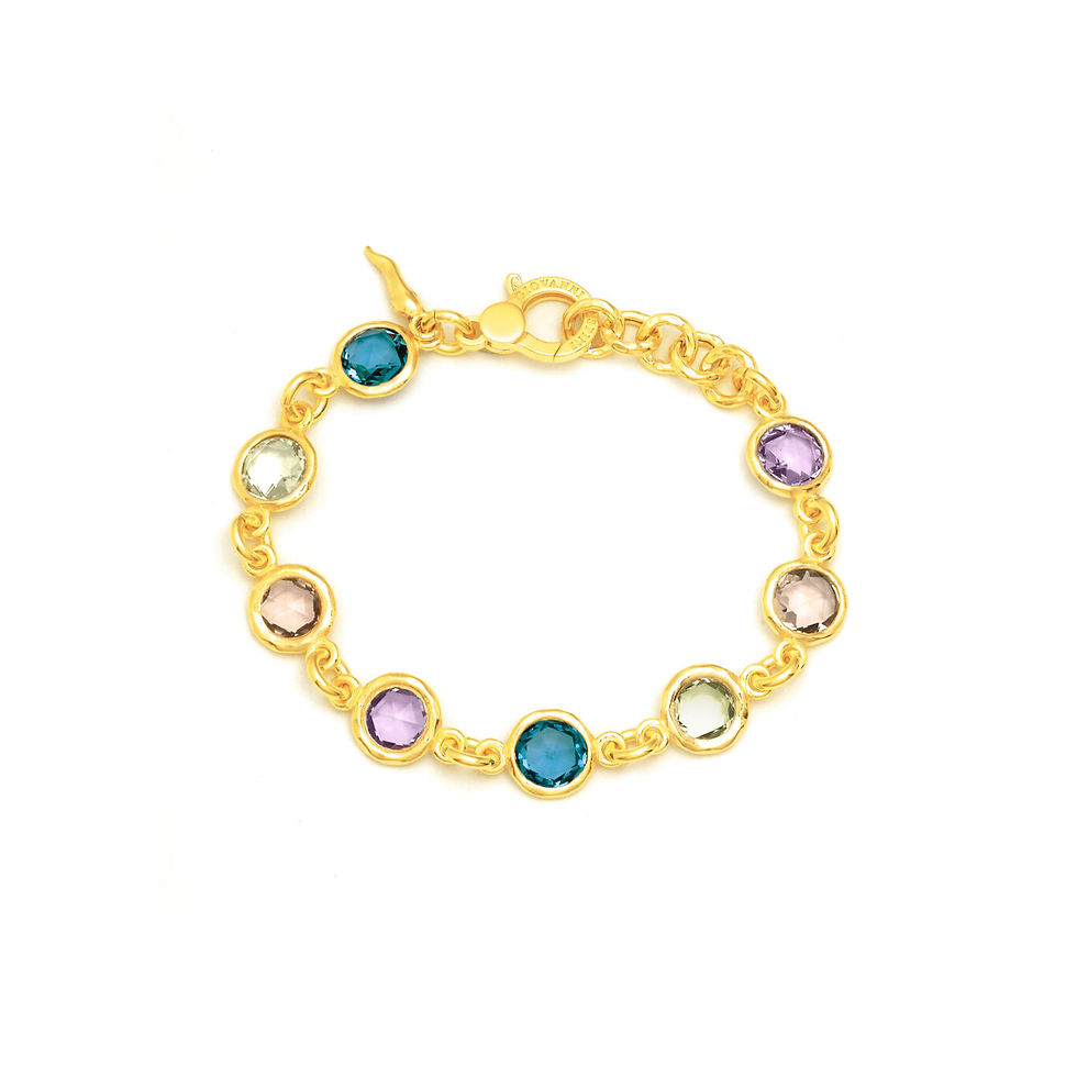 Braccialetto oro con cristalli colorati