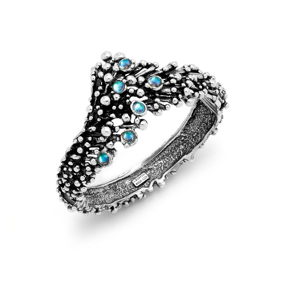 Braccialetto argento con cristalli turchesi