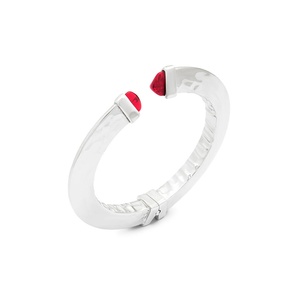 Bracciale argento con dettagli rossi