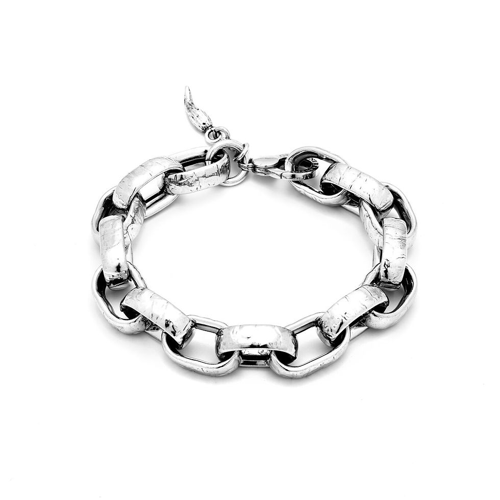 Braccialetto a catena in argento, design moderno, gioielleria antica