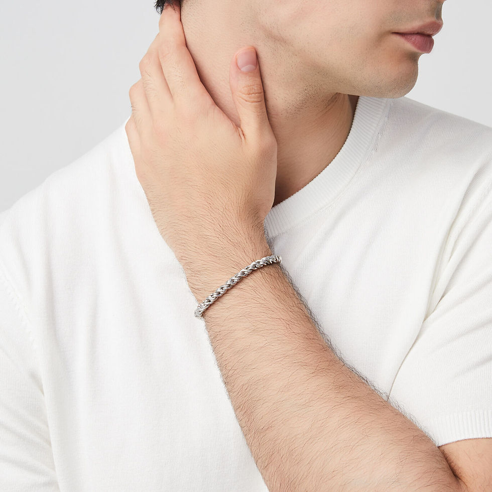 Braccialetto da uomo in maglia marina mini: dettaglio elegante