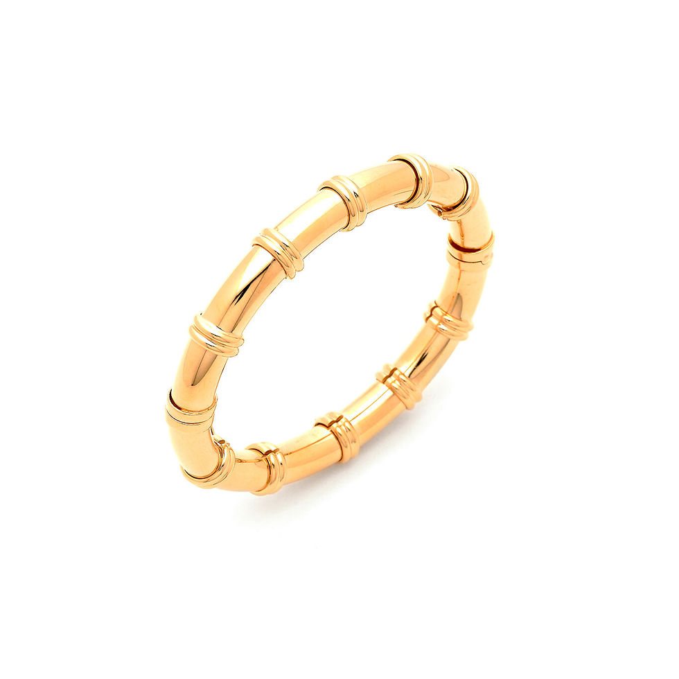 Anello oro stile bambù, design elegante