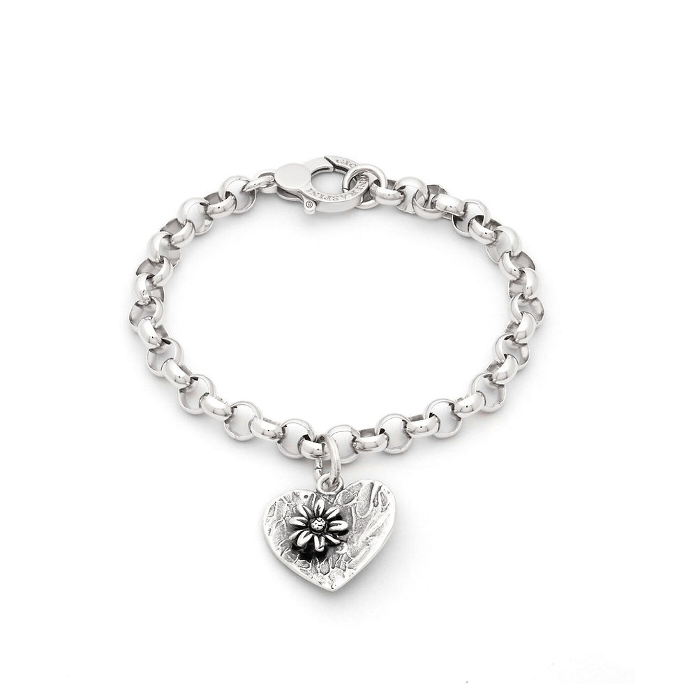 Braccialetto argento con ciondolo a cuore