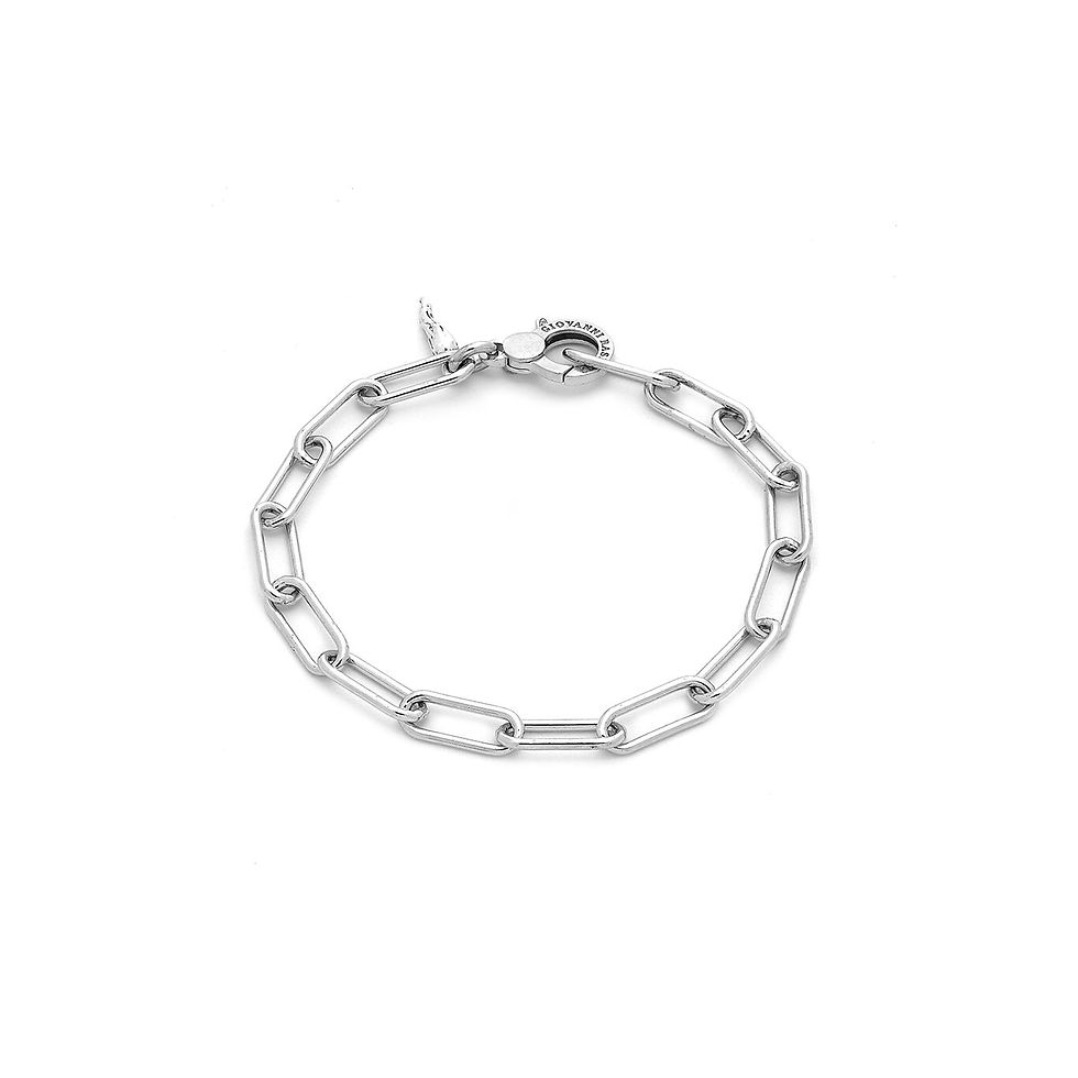 Braccialetto catena argento, design minimalista