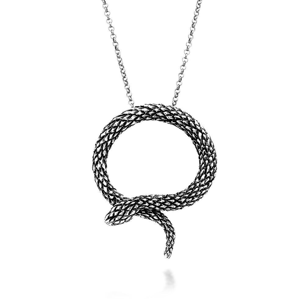 Ciondolo a forma di serpente, COLLANA DAFNE, gioiello elegante
