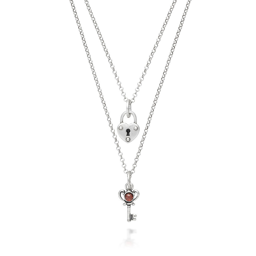 Collana doppia con cuore e chiave: romantica e raffinata