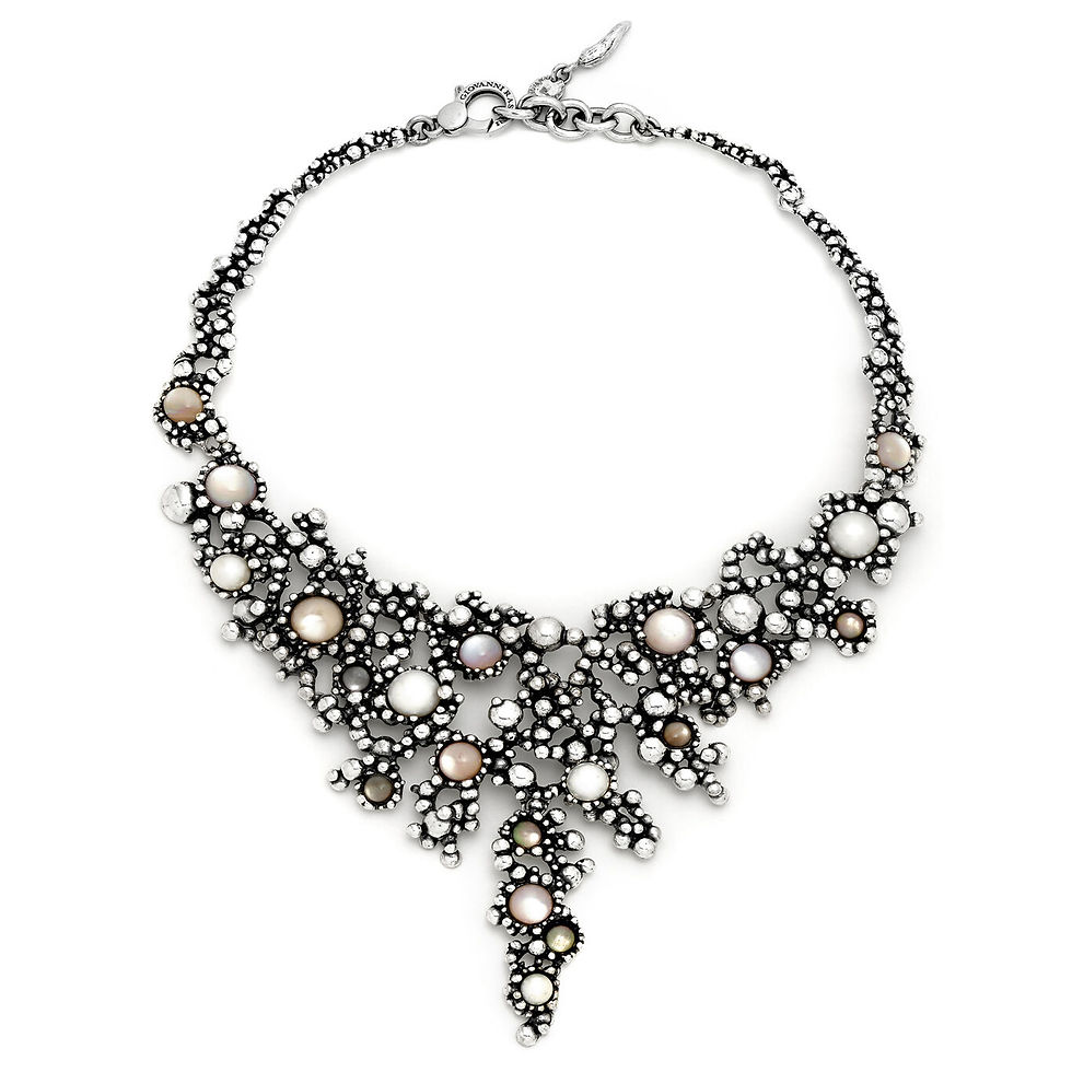 Collana Tubogas Croco: elegante ciondolo con perle