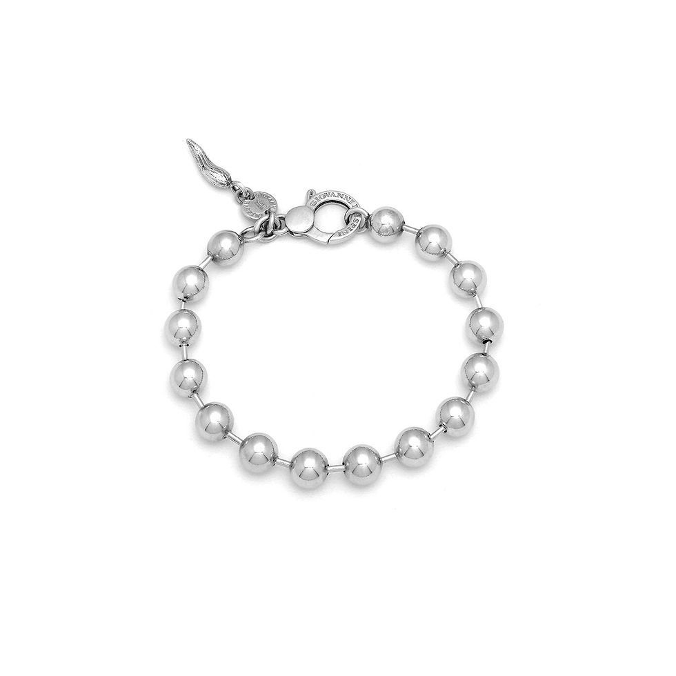 Braccialetto di perle, chiusura a moschettone, gioiello elegante