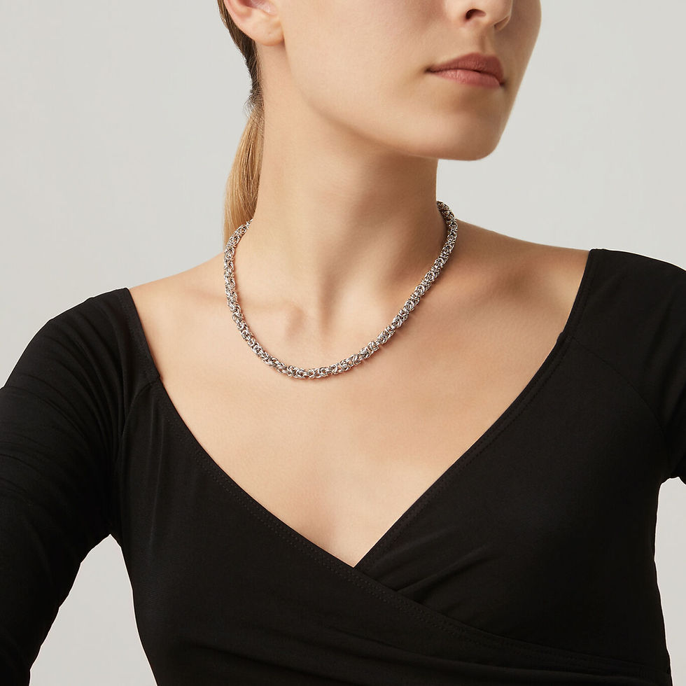 Collana Bizantina Mini Mini: elegante collana in oro bianco