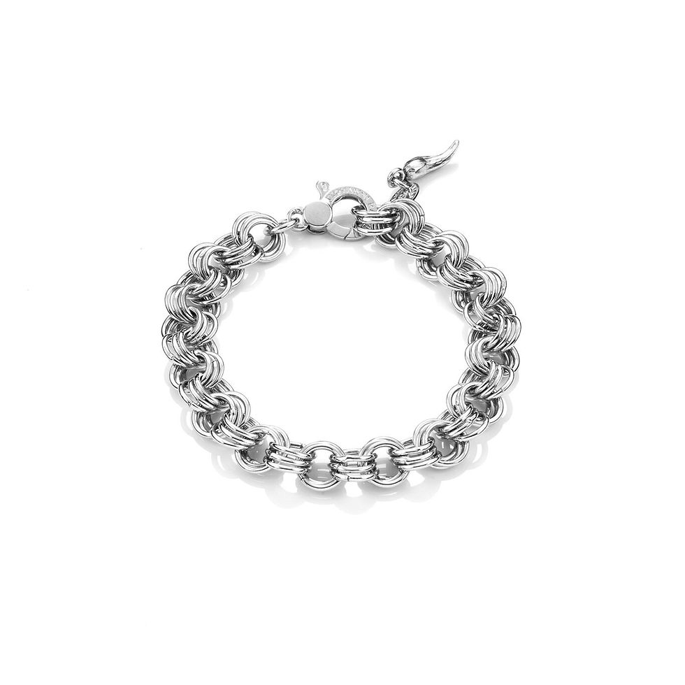 Braccialetto in argento, design intrecciato, Antica Gioielleria