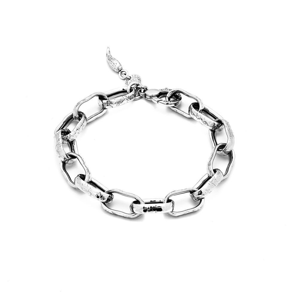 Braccialetto a catena in argento, design moderno
