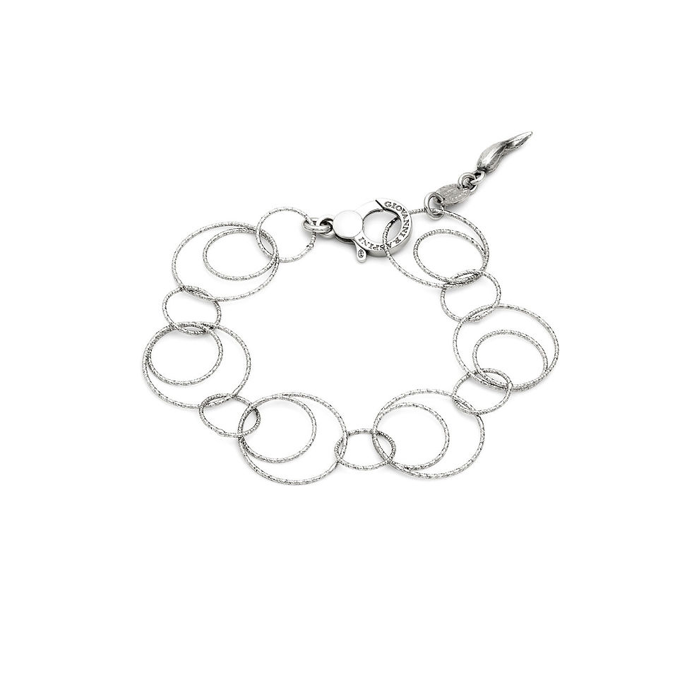 Braccialetto anelli intrecciati, design elegante