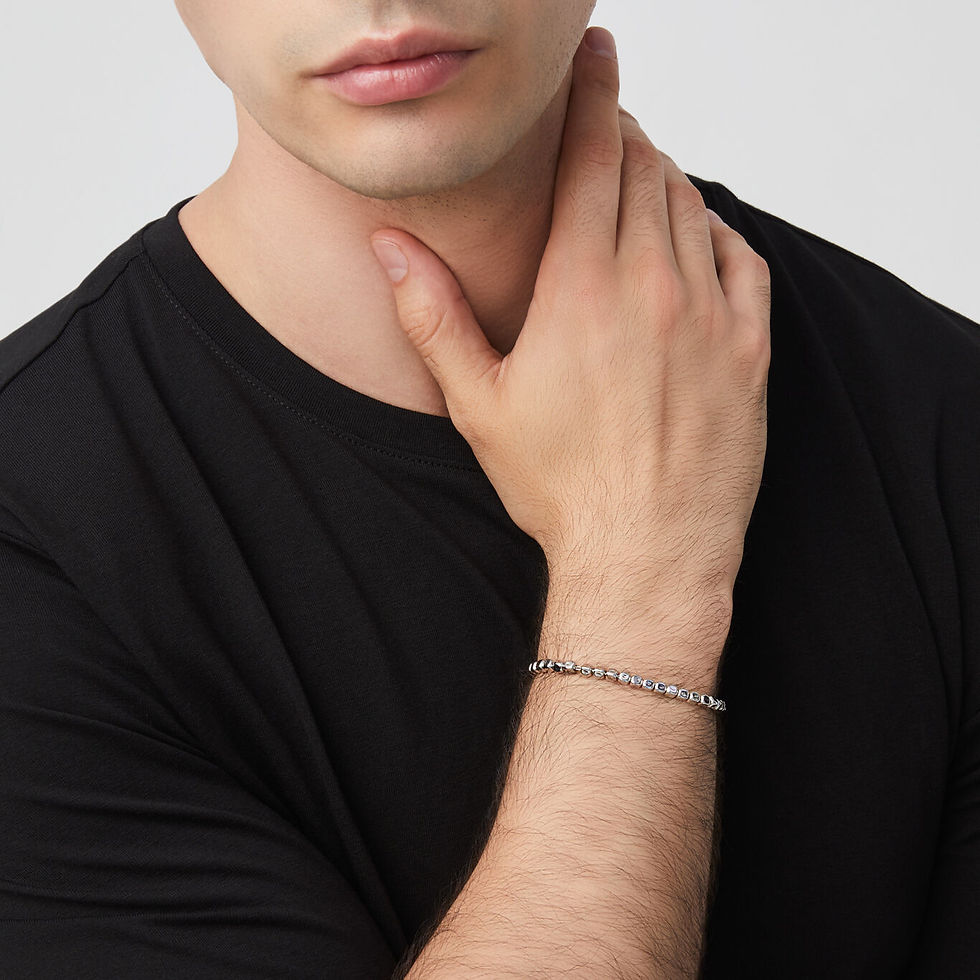 Braccialetto uomo in argento, nodo elegante