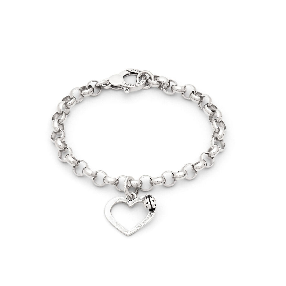 Braccialetto in argento con ciondolo a cuore