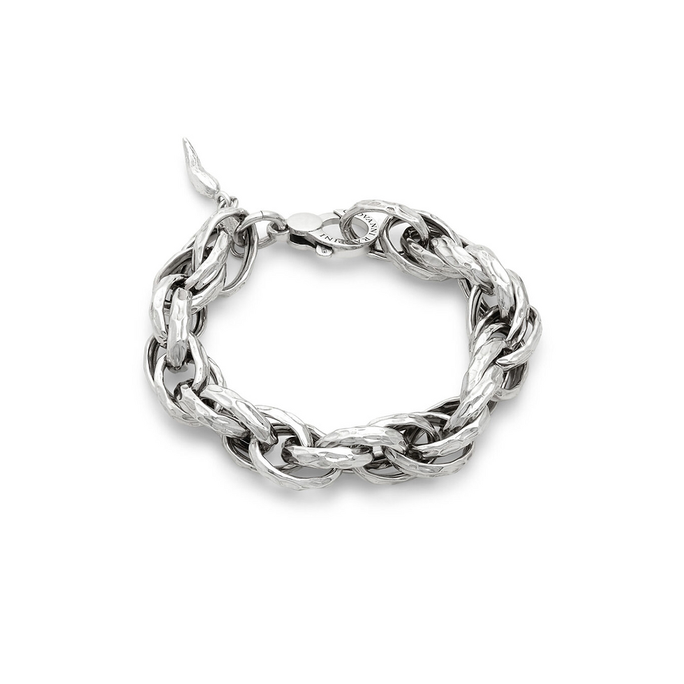 Braccialetto intrecciato in argento, design elegante