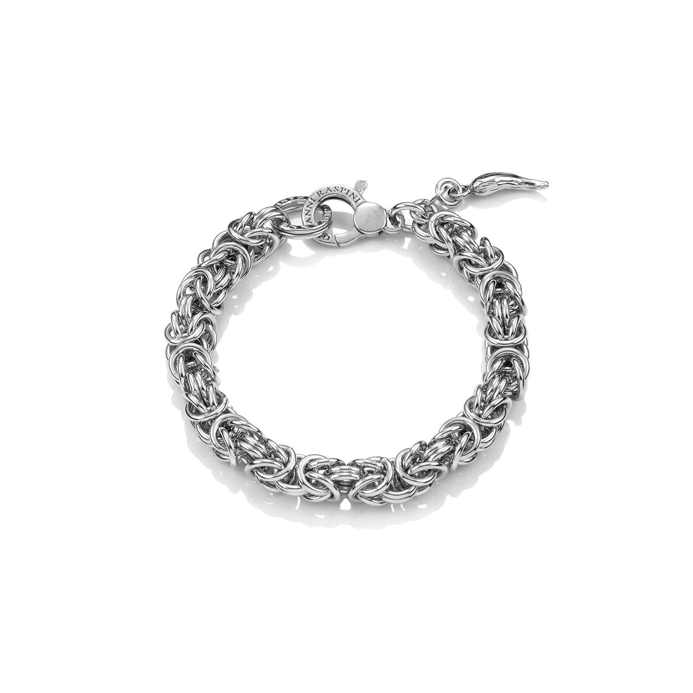Braccialetto intrecciato in argento, dettaglio elegante