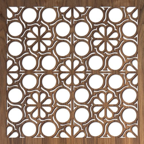 Decorative room divider panel with elegant laser cut metal panel