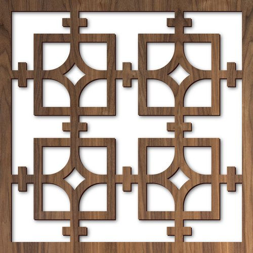 Steel/aluminum laser cut decorative panel with geometric diamond pattern
