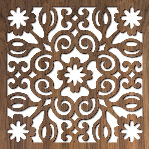 MS geometric laser-cut facade panel for architectural elevation