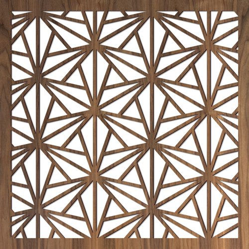 Custom laser cut steel panel with flowing Geometric design 2x4 panel