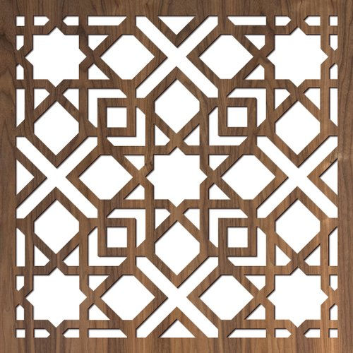 Decorative room divider panel with elegant laser cut metal panel