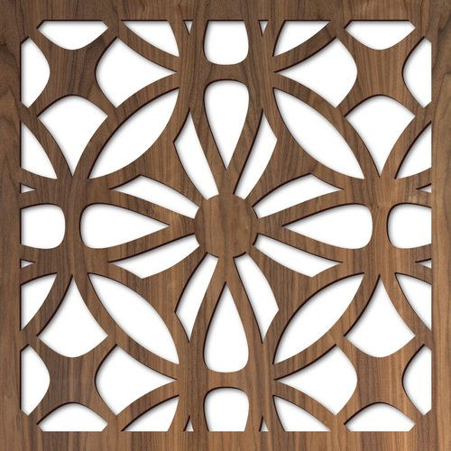 MS geometric laser-cut facade panel for architectural elevation