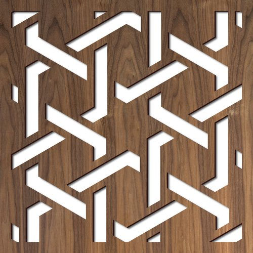 Stainless steel laser cut decorative panel with geometric diamond pattern