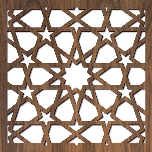 Steel/aluminum laser cut decorative panel with geometric diamond pattern