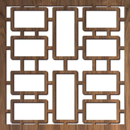 Aluminum geometric laser-cut screen