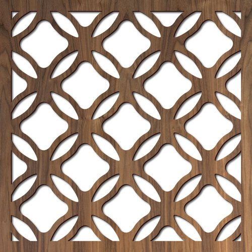 Steel/aluminium laser cut decorative panel with geometric diamond pattern