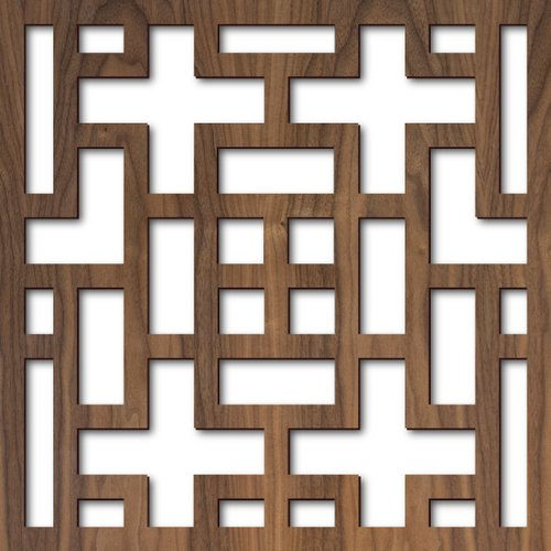 MS geometric lattice laser-cut panel