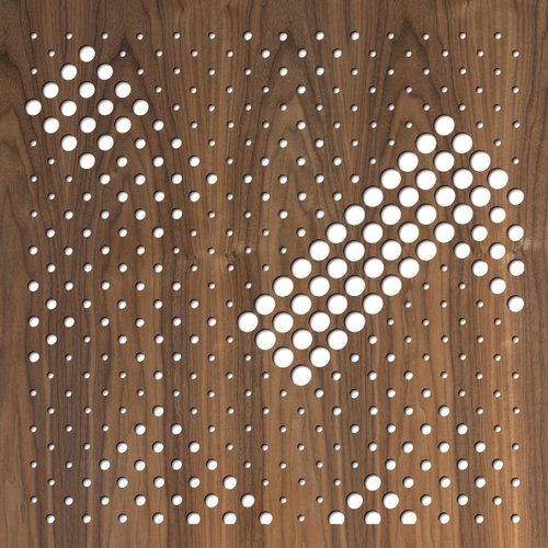 Metal panel with laser cutting