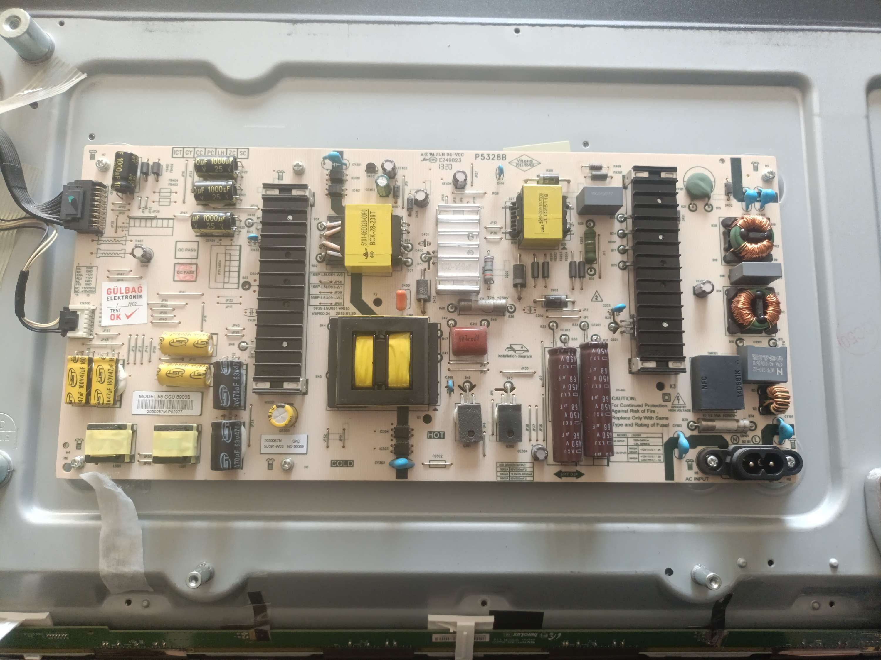 168P-L5U091-W0 , P5328B , 5U091-W0S , 58 GCU 8900B , Grundig 58GCU 8905B Power B