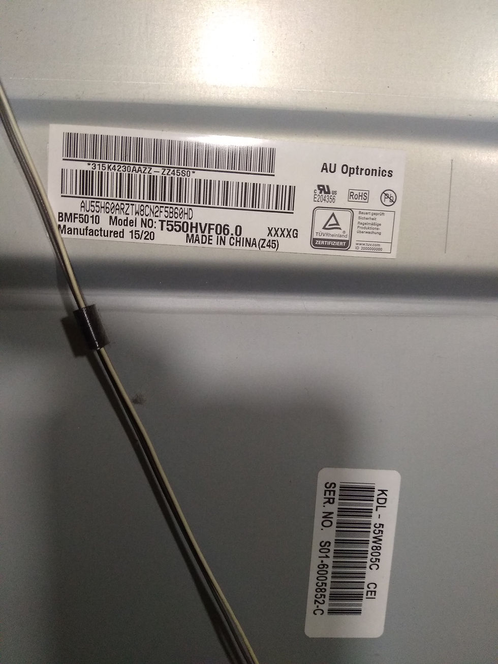 Küçük resim: SONY KDL-55W805C LED BAR, 74.55T26.001-0-FC1 LB55038 V1_00 LB55038 V0_00, T550HV