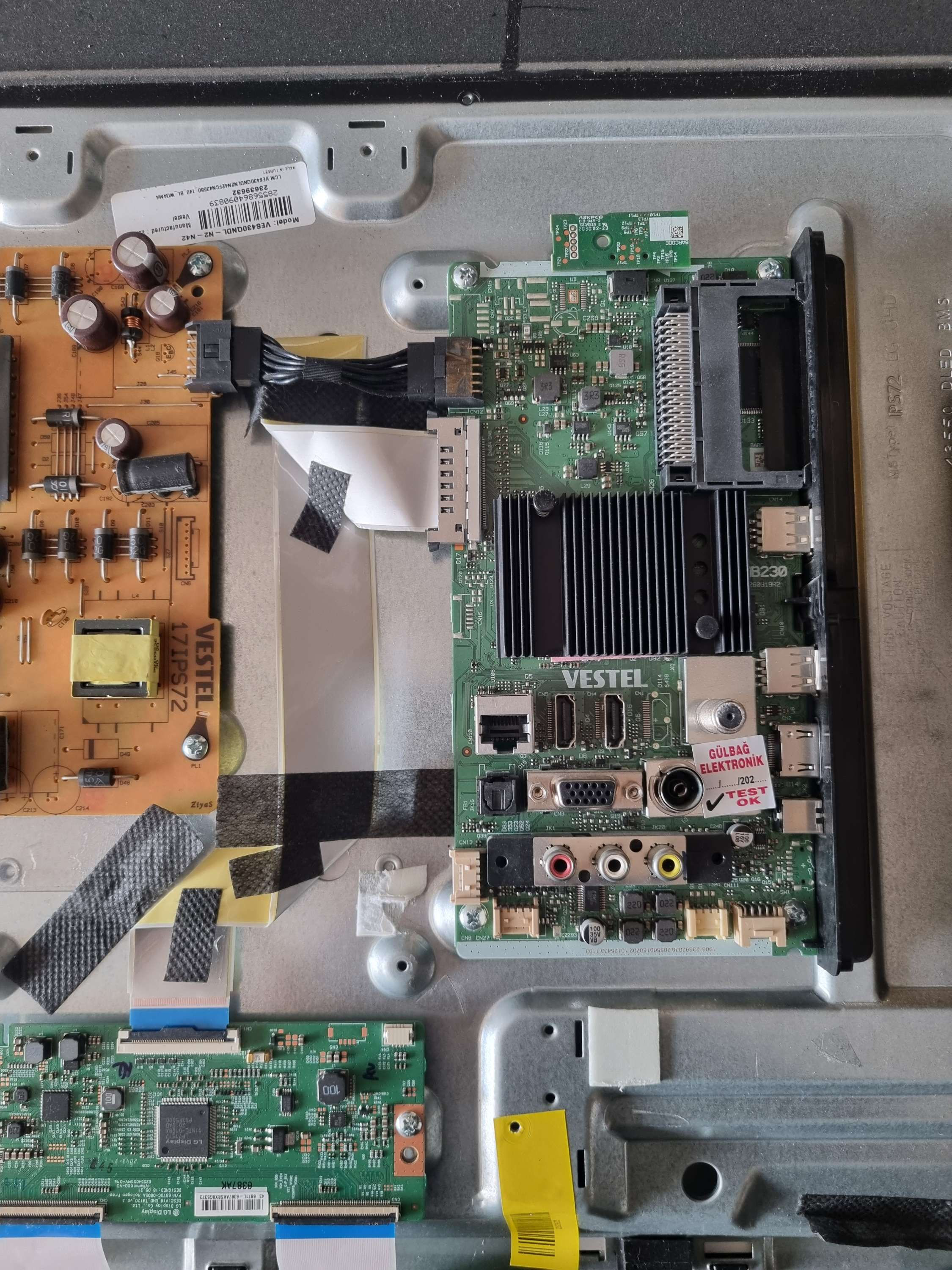 23692038, vestel, 17mb230, 4k, 43u9500, 43" 4k smart tv, main board, ana kart, v