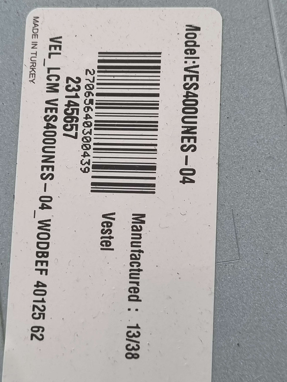 Küçük resim: 17MB95-2.1, 23147289, 23147334, Vestel 40PF7070, Main Board, Ana Kart, LSC400HM0