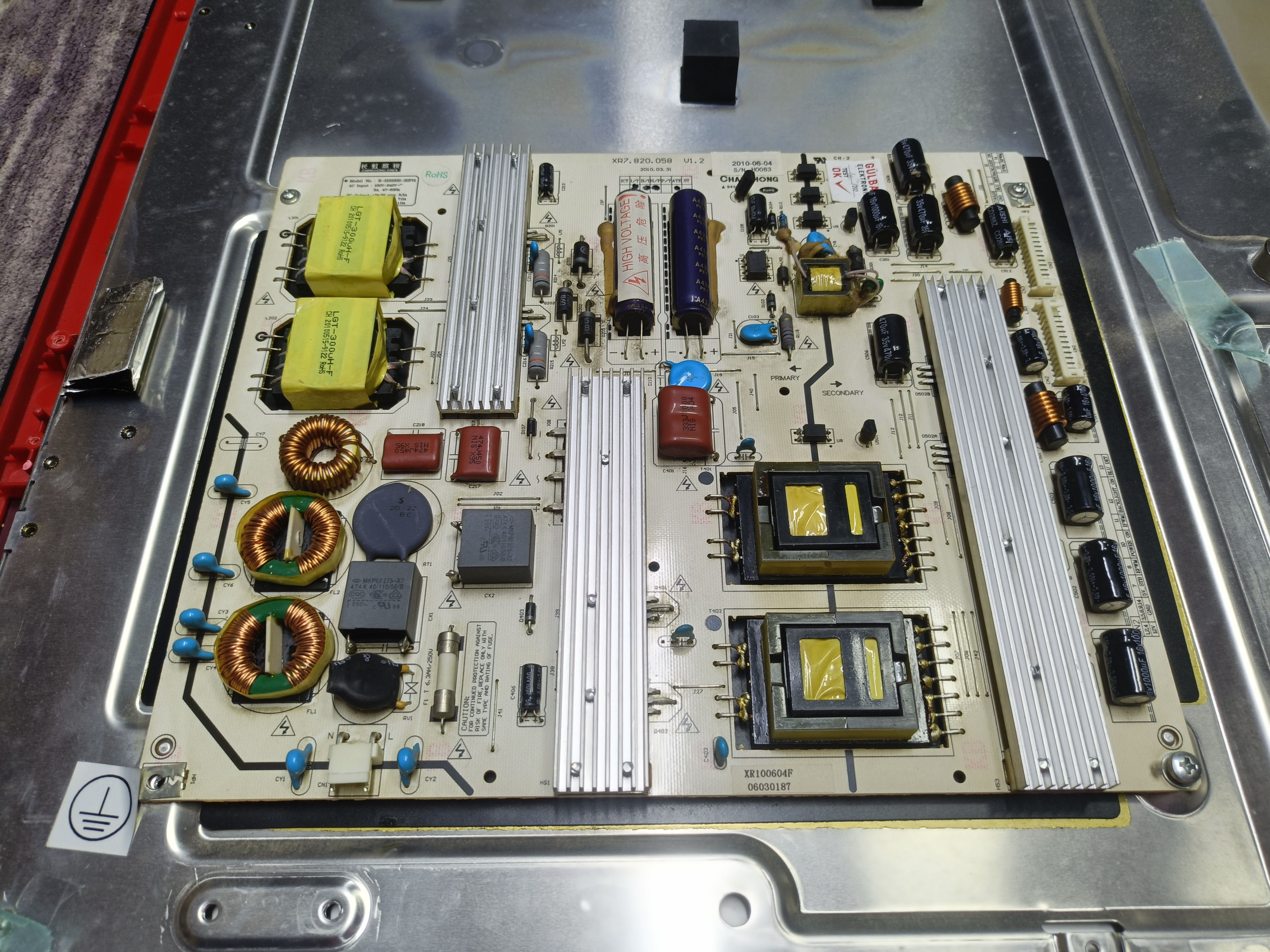 XR7.820.058, R-HS220S-35F01, V 1.0, POWER BOARD, PREMIER BESLEME, pr 42led7, PRE