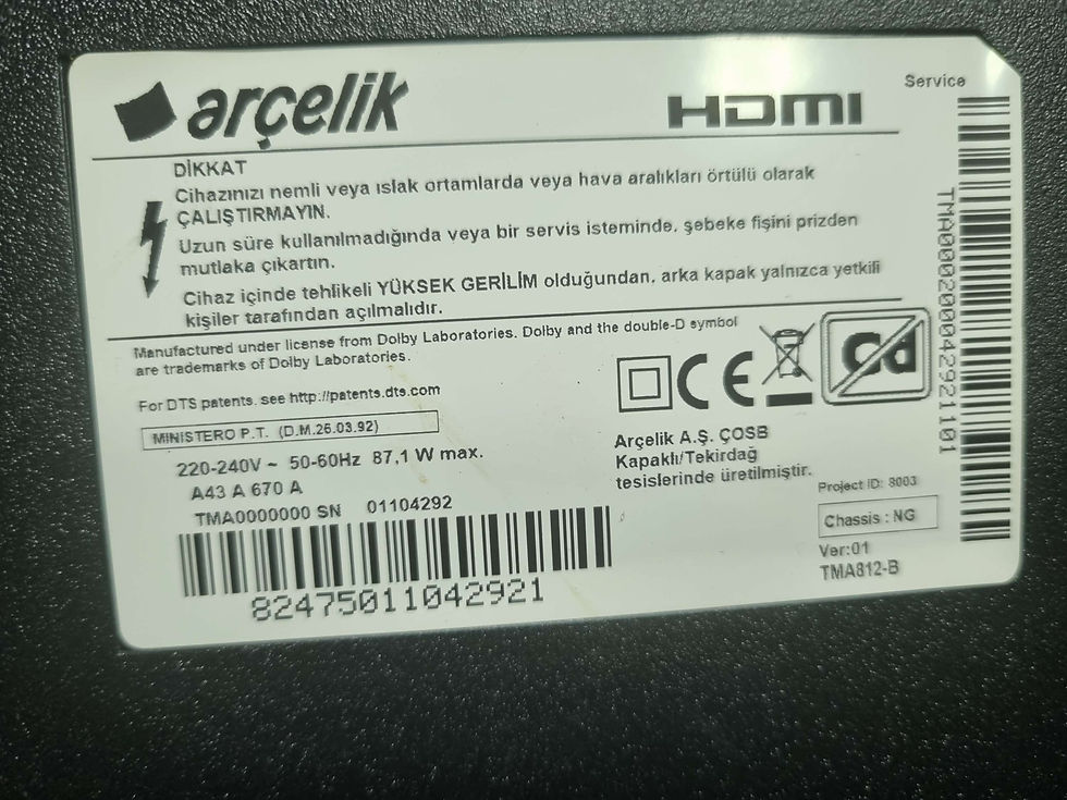 Küçük resim: zng190r, zng190r-3, tmabhz, tma bhz, Arçelik,  beko, Grundig,  altus, a43 a 670 