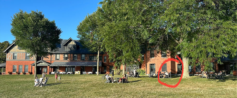 We had a martini and a snack on the lawn, looking at the stunning view of Lake Champlain