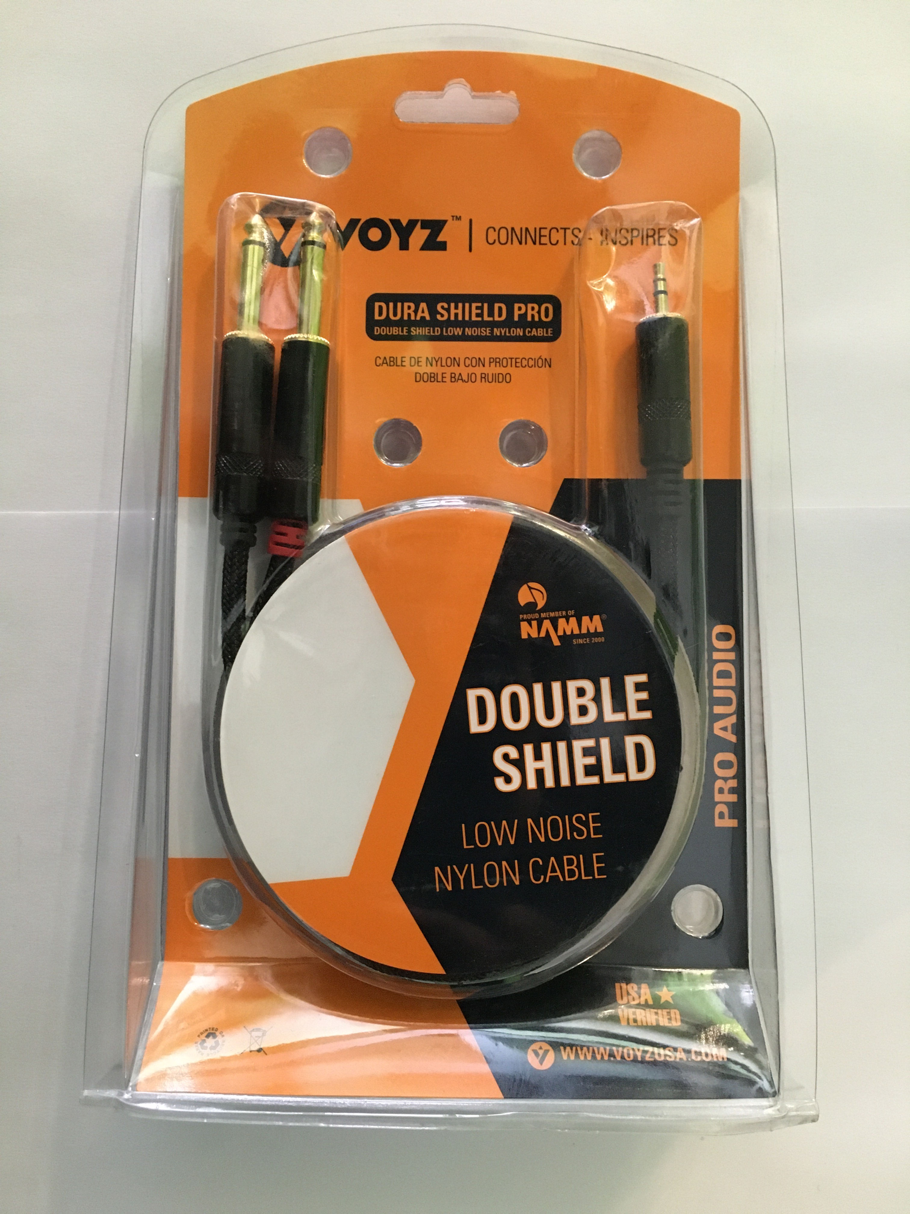 CABLE PLUG 1/4 STEREO A 2 PLUG 1/4 MONO 6' VZ-264 VOYZ