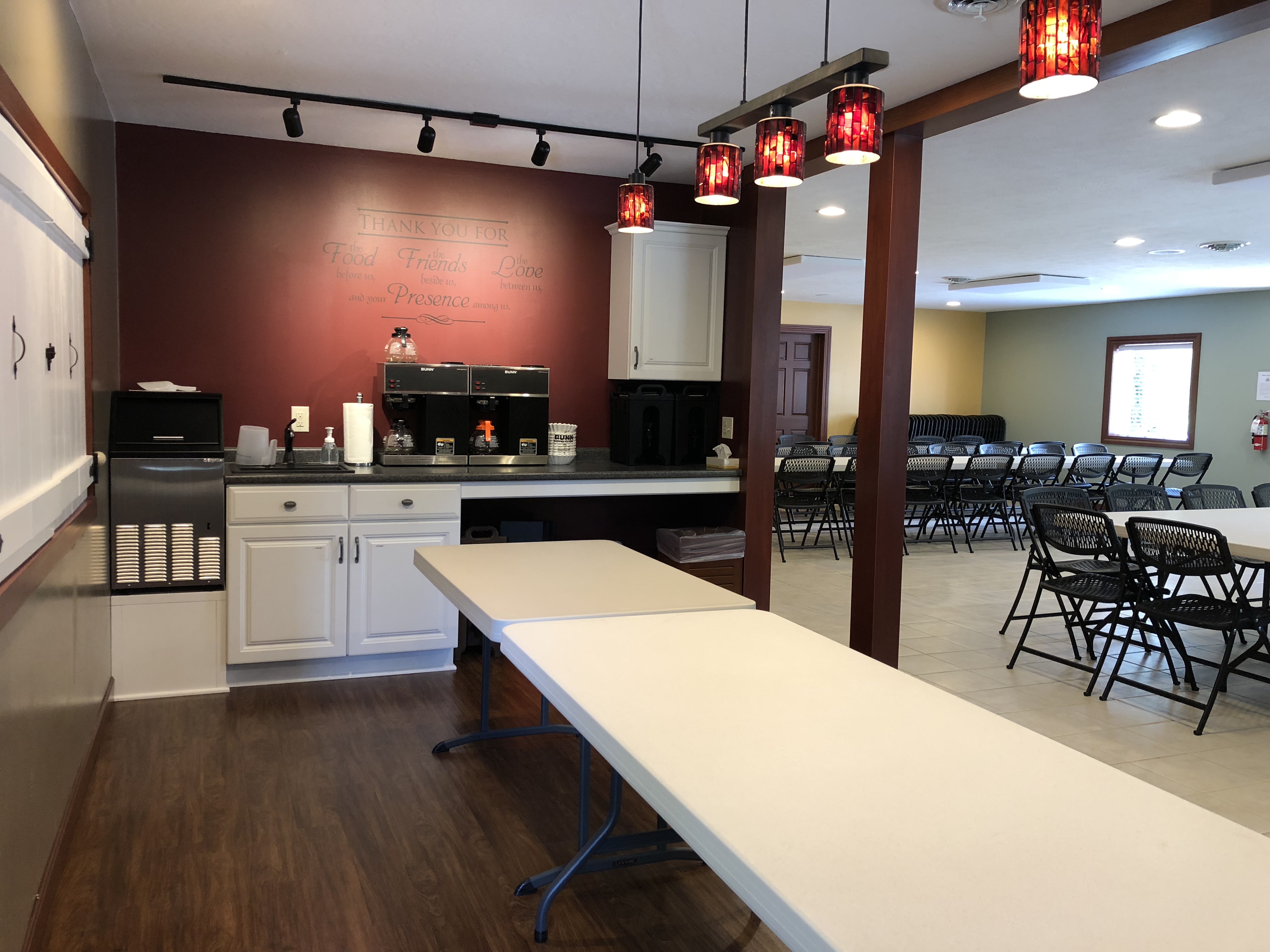 Serving area and dining room