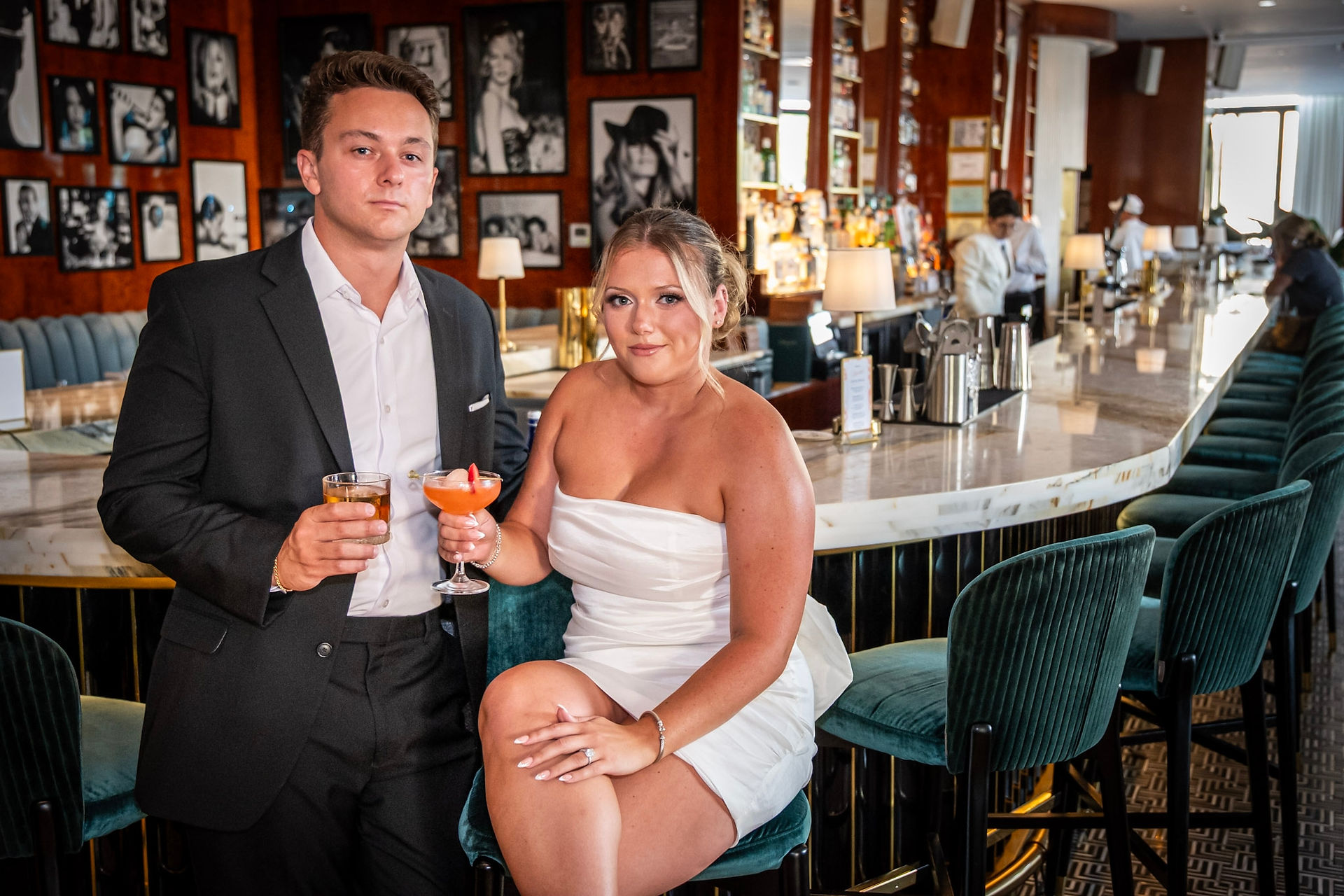 couples portraits at Americano in Bayonne NJ
