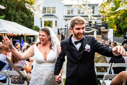 Wedding Photographer in New Jersey | couple walking down the isle outdoors, photographer nj