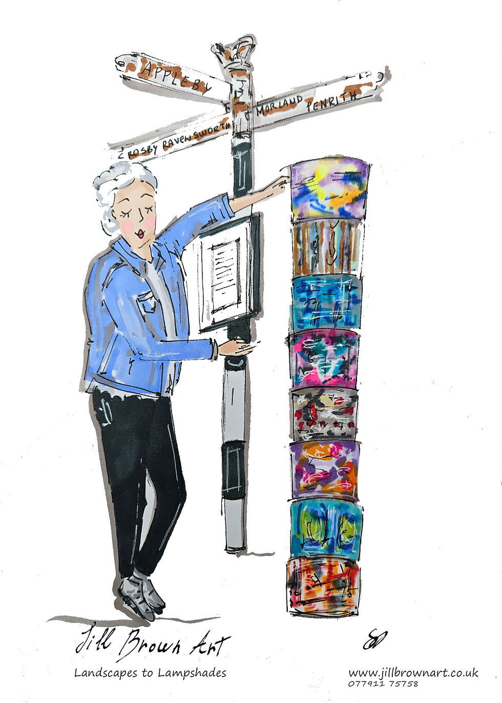 Jill Brown Art new illustration for lampshades