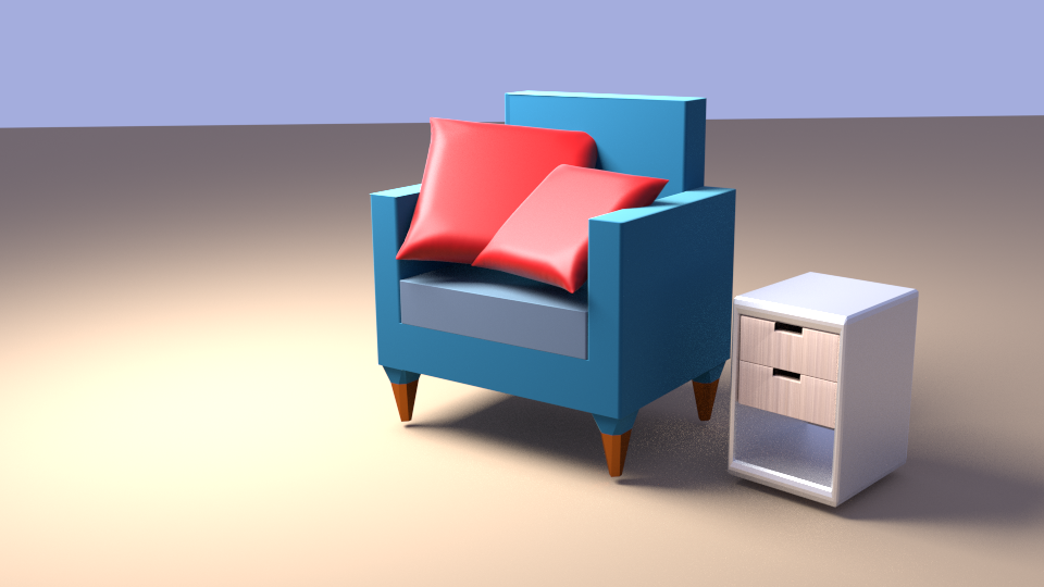 Chair with sidetable