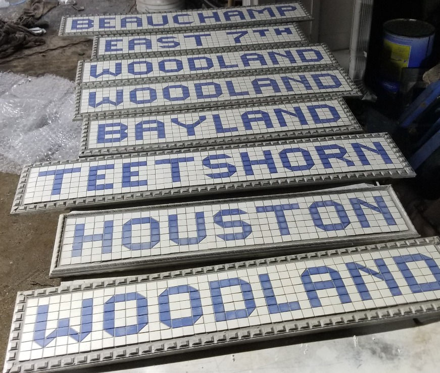Thumbnail: Blue Tile Sign - Wood Frame - Starting At: