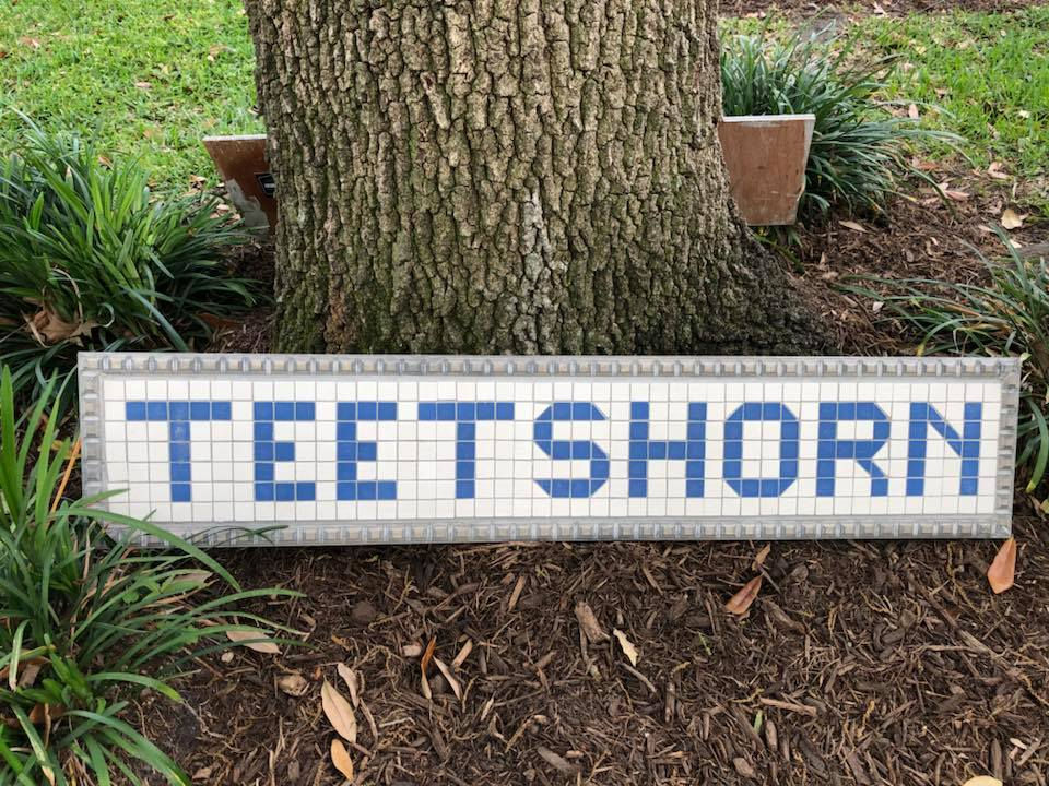 Thumbnail: Blue Tile Sign - Wood Frame - Starting At: