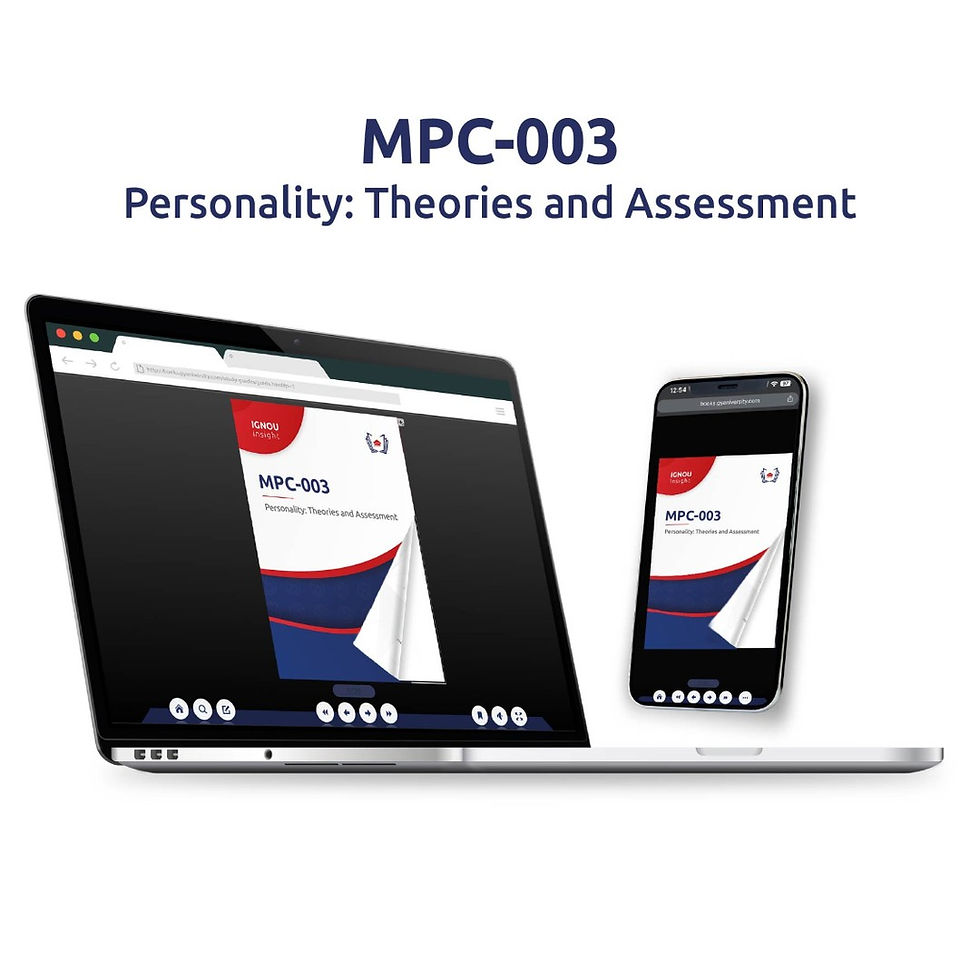 IGNOU Insight: Personality: Theories and Assessment | MPC-003 | eBook